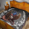 US Independence Day Navy Glory Flying Eagle Claw With US Flag Premium Quilt Blanket 19