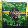 US Independence Day Proudly Served US Army Soldier Silhouette Premium Quilt Blanket 5