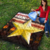 US Independence Day US Army In War Silhouette Yellow Star Premium Quilt Blanket 9