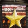 US Independence Day US Army In War Silhouette Yellow Star Premium Quilt Blanket 7