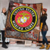 US Independence Day US Marine Corps Semper Fidelis Premium Quilt Blanket 1