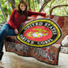 US Independence Day US Marine Corps Semper Fidelis Premium Quilt Blanket 11