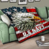 US Independence Day U.S Navy Eagle On American Flag Premium Quilt Blanket 17