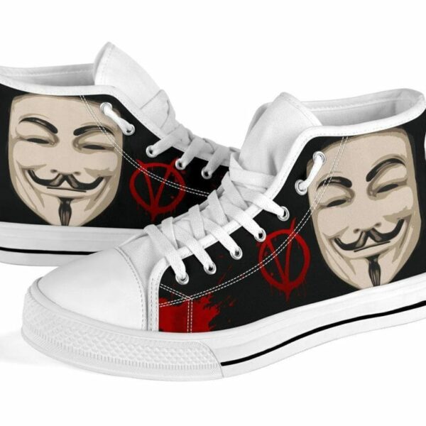 V For Vendetta Sneakers High Top Shoes Fan Gift Idea