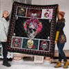 Valentine Premium Quilt - Awesome Floral Skulls In Square Roses Patterns Quilt Blanket 1