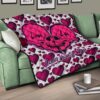 Valentine Premium Quilt Couple Skull Love Life Happy Valentine Day Pink Heart Patterns Quilt Blanket 17