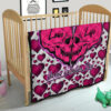 Valentine Premium Quilt Couple Skull Love Life Happy Valentine Day Pink Heart Patterns Quilt Blanket 21