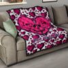 Valentine Premium Quilt Couple Skull Love Life Happy Valentine Day Pink Heart Patterns Quilt Blanket 15