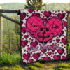 Valentine Premium Quilt Couple Skull Love Life Happy Valentine Day Pink Heart Patterns Quilt Blanket 13