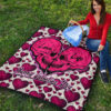 Valentine Premium Quilt Couple Skull Love Life Happy Valentine Day Pink Heart Patterns Quilt Blanket 9