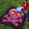 Valentine Premium Quilt Melting Heart Skull Poison Valentine Heart Background Quilt Blanket 9