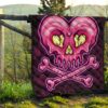 Valentine Premium Quilt Melting Heart Skull Poison Valentine Heart Background Quilt Blanket 13