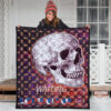 Valentine Premium Quilt - Old Skull Waiting For Loventine Skull Patterns Quilt Blanket 3