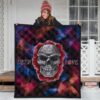 Valentine Premium Quilt - Red Rose Tattooed Skull Deep Love Quilt Blanket 3