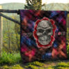 Valentine Premium Quilt - Red Rose Tattooed Skull Deep Love Quilt Blanket 13