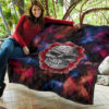 Valentine Premium Quilt - Red Rose Tattooed Skull Deep Love Quilt Blanket 11