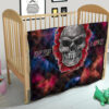 Valentine Premium Quilt - Red Rose Tattooed Skull Deep Love Quilt Blanket 21