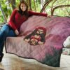 Valentine Premium Quilt - Roses Mandala Bride With Skull Love Quilt Blanket 11