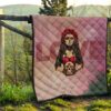 Valentine Premium Quilt - Roses Mandala Bride With Skull Love Quilt Blanket 13