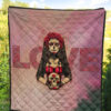 Valentine Premium Quilt - Roses Mandala Bride With Skull Love Quilt Blanket 5