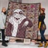 Valentine Premium Quilt - Sans Undertale Wearing Jacket Sweating No Love Lies Patterns Quilt Blanket 1