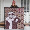 Valentine Premium Quilt - Sans Undertale Wearing Jacket Sweating No Love Lies Patterns Quilt Blanket 3