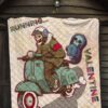 Valentine Premium Quilt - Skeleton Driving Vespa RIP Running Valentine Quilt Blanket 7