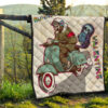 Valentine Premium Quilt - Skeleton Driving Vespa RIP Running Valentine Quilt Blanket 13