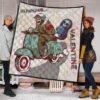 Valentine Premium Quilt - Skeleton Driving Vespa RIP Running Valentine Quilt Blanket 1