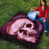 Valentine Premium Quilt - Skull Red Rose Patterns Lonely Tornando Purple Spiral Quilt Blanket 9