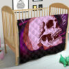 Valentine Premium Quilt - Skull Red Rose Patterns Lonely Tornando Purple Spiral Quilt Blanket 21