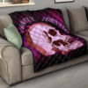 Valentine Premium Quilt - Skull Red Rose Patterns Lonely Tornando Purple Spiral Quilt Blanket 15