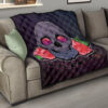 Valentine Premium Quilt - Skull With Roses Green Galaxy Sky Skylentine Quilt Blanket 15