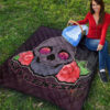 Valentine Premium Quilt - Skull With Roses Green Galaxy Sky Skylentine Quilt Blanket 9