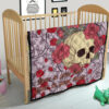 Valentine Premium Quilt - Skulls With Red Roses Flower Love In Bone And Blood Quilt Blanket 21