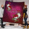 Valentine Premium Quilt - Skulls With Roses Flower Heart It's Valentine Quilt Blanket 1