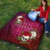 Valentine Premium Quilt - Skulls With Roses Flower Heart It's Valentine Quilt Blanket 9