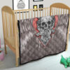 Valentine Premium Quilt Strange Skull With Angel Wings Red Heart Quilt Blanket 21