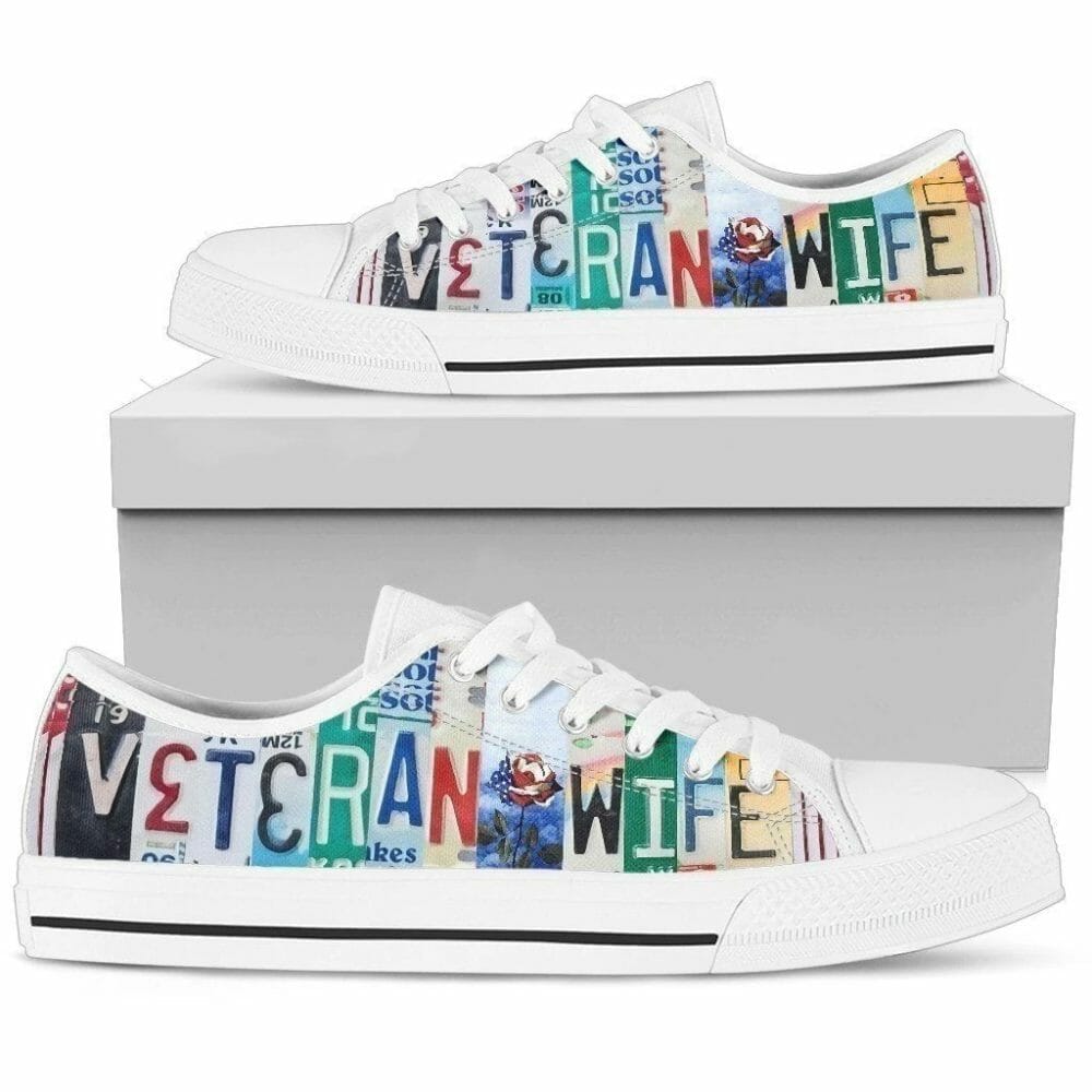 Veteran Wife Women Sneakers Style Gift Idea