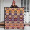 Vintage Cassette In Square Patterns Blanket 3