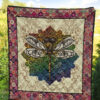 Vintage Style Mandala Dragonfly Quilt Blanket Gift Idea 1