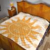 Yellow Astrology Shape Sun Floral Sun Patterns Premium Quilt Blanket 19