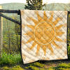 Yellow Astrology Shape Sun Floral Sun Patterns Premium Quilt Blanket 13