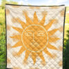 Yellow Astrology Shape Sun Floral Sun Patterns Premium Quilt Blanket 5