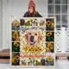 You Are My Sunshine Sunflower Golden Retriever Quilt Blanket 3