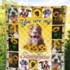 You Are My Sunshine Sunflower Pit Bull Quilt Blanket 5