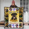 You Are My Sunshine Sunflower Rottweiler Quilt Blanket 3