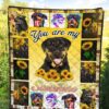 You Are My Sunshine Sunflower Rottweiler Quilt Blanket 5