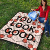 You Look Good Sweet Heart Candy Patterns Premium Quilt Blanket 9