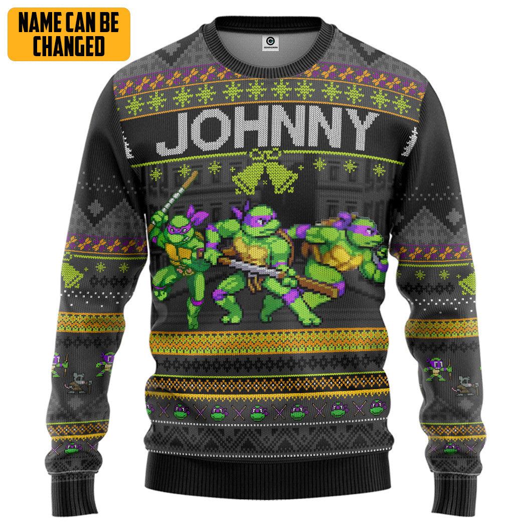 Donatello TMNT Ugly Christmas New Style Custom Name Ugly Sweater